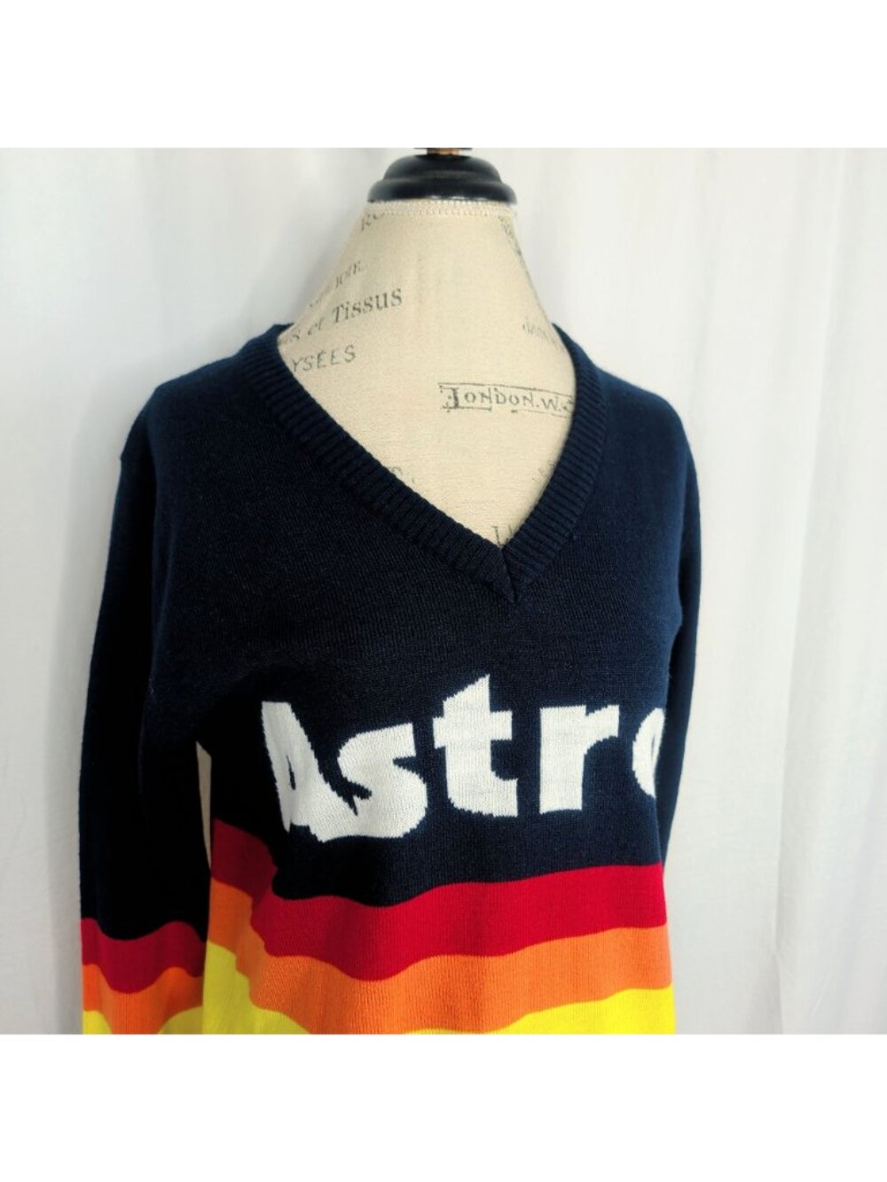Vintage Houston Astros Sweater Large Blue Cooperstown - Picture 2 of 9